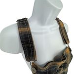 Dickies  plaid duck Mini overall dress Brown And Yellow sold at Free People Large Photo 2