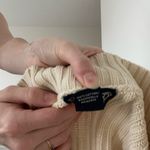 Lands' End Vintage Beige Ribbed Half-Zip Sweater Photo 4