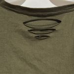 Olive Green Women's Crop Top NWOT Size L Photo 2