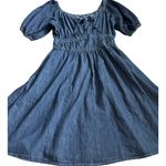 Gap  Smocked Denim Mini Dress Dark Wash Size‎ Medium Tall Photo 3
