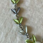 Silver Tone & Green/Blue Floral Necklace Photo 3