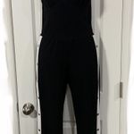 MadRag Size S Jumpsuit Y2K Black Tuxedo Stripes Track Fashion Snap Legs Women’s Photo 2