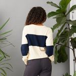 Known Supply Sweater Palmer Stripe Sun Fade Blue Stripe Organic Cotton Casual Size 2X Photo 4