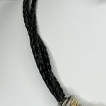 Chico's Rhinestone Silver and Gold Tone Black Braided Cord Necklace β¨ Photo 3