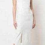 Alice + Olivia Sia Strapless Choker Dress Off White Midi Size 6 Photo 1