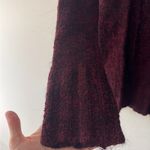 Free People  Y2K Tag Burgundy Open Cardigan Sweater Mohair Wool Blend Photo 3