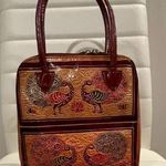 New Leather Peacock Hand Painted Purse Photo 0