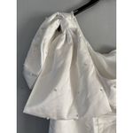 Lulus NWOT Posh Behavior White Pearl Bow One Shoulder Mini Dress Size Medium Photo 8