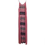 New York & Company High Neck Maxi Dress in Pink Geometric Pattern S/M Photo 3