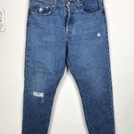 Levi's NEW Premium Wedgie High Rise Tapered Leg Frayed Hem Blue Jeans Women's 30 Photo 0