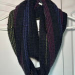 A pea in the pod  Black Knit Infinity Scarf Multicolor Stripe Soft Winter Photo 0