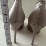 Sam Edelman Lavender Gray Fringe Fabric Trim Heels Size 9.5 Photo 4