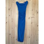 Lulus NWT  Brilliant Elegance Blue Off-the-Shoulder Backless Maxi Dress Party M Photo 5