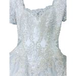 Oleg Cassini VTG Wedding Dress White Size 4 HEAVY BEADED Chapel Train NWOT Photo 8