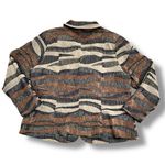 Lane Bryant Vintage  Blazer Zebra Striped Tapestry Jacket Size 22/24 Earth Tones Photo 1