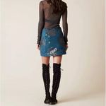 Free People Woven Free‎ People Movin On Teal Mini Skirt Size 4 Photo 1
