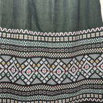 Vintage green ethnic Embroidered a line Skirt Rasta colors euc small w pocket Photo 1