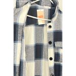 KIRUNDO‎ Black White Women's Flannel Plaid Shirts Jacket Shacket Knee Length Photo 7