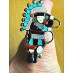 LLVtg Signed LL Zuni Sterling Silver Multi Stone Inlay Native American Ring Sz 8 Photo 0