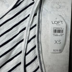 Loft New Striped Tie Back Tank Top Size XS White Black Chevron Stripe Photo 5