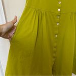 GUDRUN SJODEN Sleeveless Button Front Cotton Mini Dress Lime Green Sz Small Photo 3