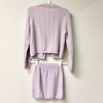 Mango MNG Tweed Pocket Cardigan & Mini Skirt Set Light/Pastel Purple Women's Size S Photo 4
