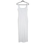Lulus Backless White Formal Maxi Dress with Rhinestone Neckline NWT Size Medium Photo 2