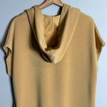 Magaschoni Hooded Sweatshirt Mini Dress Women's Large Gold Sleeveless Casual Photo 9