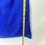 VTG Sassy Doll Bead Silk Dress Padded Shoulder Sequin Y2k Floral Cocktail Party Blue Photo 11