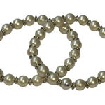 Pearl Bead Stretch Bracelet White 7" Woman' (2 Pack) Silver Photo 0