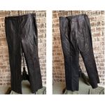 EXPRESS VTG World Black Leather Pants Size 11/12 High Rise Straight Leg … Photo 2