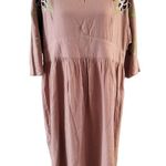 Roolee NEW  Size 2X Linen Blend Floral Embroidered Midi Dress Photo 1