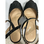 Thalia Sodi Womans Bridget Size 7.5 M Peep Toe Black Sequin Platform Sandals Photo 4