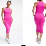 Good American Hawaiian Pink Bodycon Long Snatched Dress NWT Size 2 $110 Khloe K Photo 1