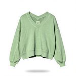 Aerie House Party oversized Cropped sweatshirt in Festive Ticket Green Photo 1
