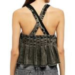 Free People  Marina Denim Top in Washed Black NWT Sz. XS Photo 2