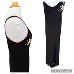 Oscar de la Renta Pink Label Black Embroidered Floral Y2K Slip Dress Size Medium Photo 7
