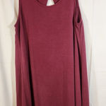 Avec Toi Boutique $127 Large Burgundy Sleeveless Cross Cutout Back Swing Dress Pink Photo 0