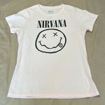 Nirvana  size large fits like a medium light pink short sleeve band T-shirt EUC Photo 1