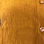 Vintage 90s ERA Yellow Ochre Crinkle Textured Long Sleeve Button Up Shirt Loose Photo 5