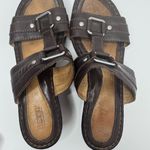 Born Shoes Born 'Kimi'Brown Leather Wedge Sandals Size 8M  Photo 2