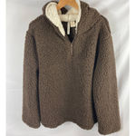 Forgotten Grace NWOT Hooded Quarter Zip Faux Shearling Pullover XL Photo 1