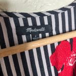 Madewell  Women's Ruffle Wrap Mini Dress Candied Orchids Floral Stripe Size 2 Photo 3