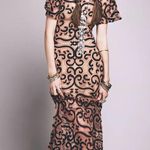 For Love & Lemons Antonina Dress Midi Black & Nude Small Women’s Rare Photo 15
