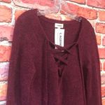 L'Agence Maroon Red Revolve Candela Lace Up Flare Sleeve Sweater Photo 4