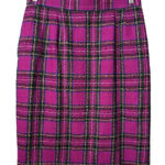 Norton Mcnaughton Vintage Plaid Skirt Preppy Purple Wool Blend Pencil Size 12 Photo 0