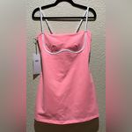 Alo Yoga  NWT Airbrush Streamline Dress Neon Bubblegum Pink & White Size M Photo 3