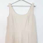 ADAY  Power Suit Scoop Neck Slim Straight Leg Jumpsuit Cream Beige Oat Size Large Photo 4