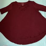 American Eagle OUTFITTERS Soft & Sexy lace up v-neck burgundy wine flowy size L Photo 1