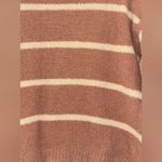 Thread & Supply pink and Cream Striped Mock neck sweater cozy snuggle warm Brown Size XS Photo 2